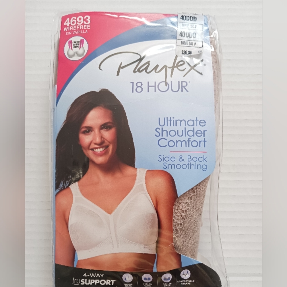 Playtex Sz 40DDD 18 Hour Ultimate Shoulder Comfort Bra Style 4693 Toffee, New